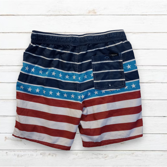 TRINITY Collective Men's American Flag Swim Trunks Size Large - Picture 2 of 5